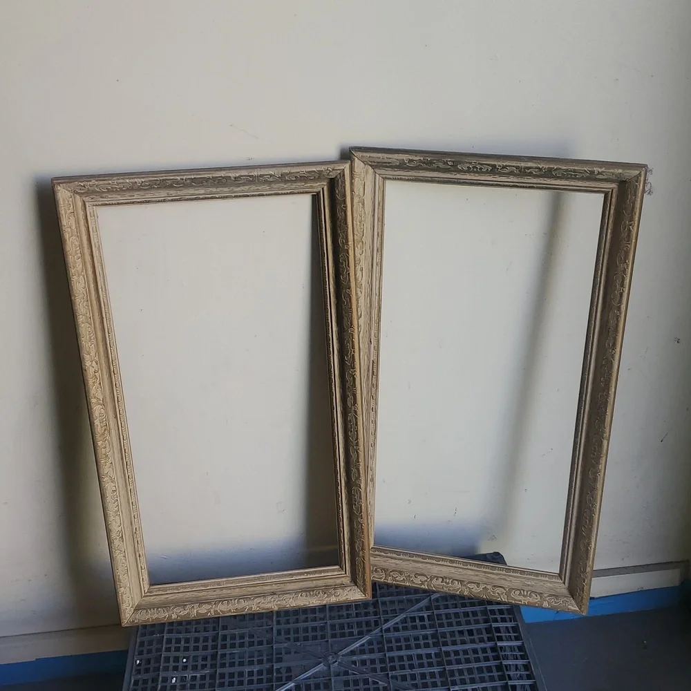 VTG Solid Wood Ornate Gold Gilt Picture Frame Only 2 15x27